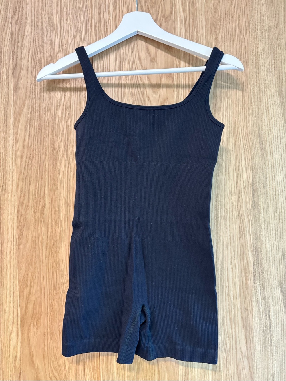 Black Ribbed Tank Romper - Picture 3 of 5